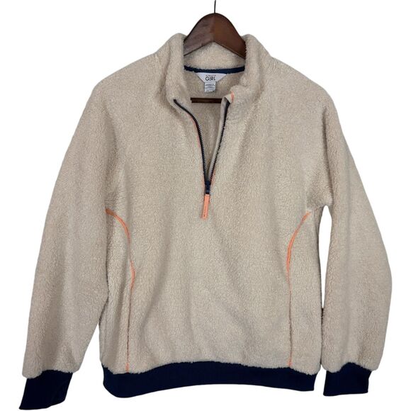 Athlete Girl So Snug Sherpa Cream 1/2 Zip Fleece Pullover Sweater Girls XXL - Picture 2 of 7